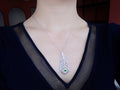 LuxeJewels™ –- 925 Silver Brushed Feather Pendant Necklace
